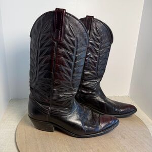 Justin 8855 Oxblood Leather Western Cowboy Boots Mens 10.5 D USA